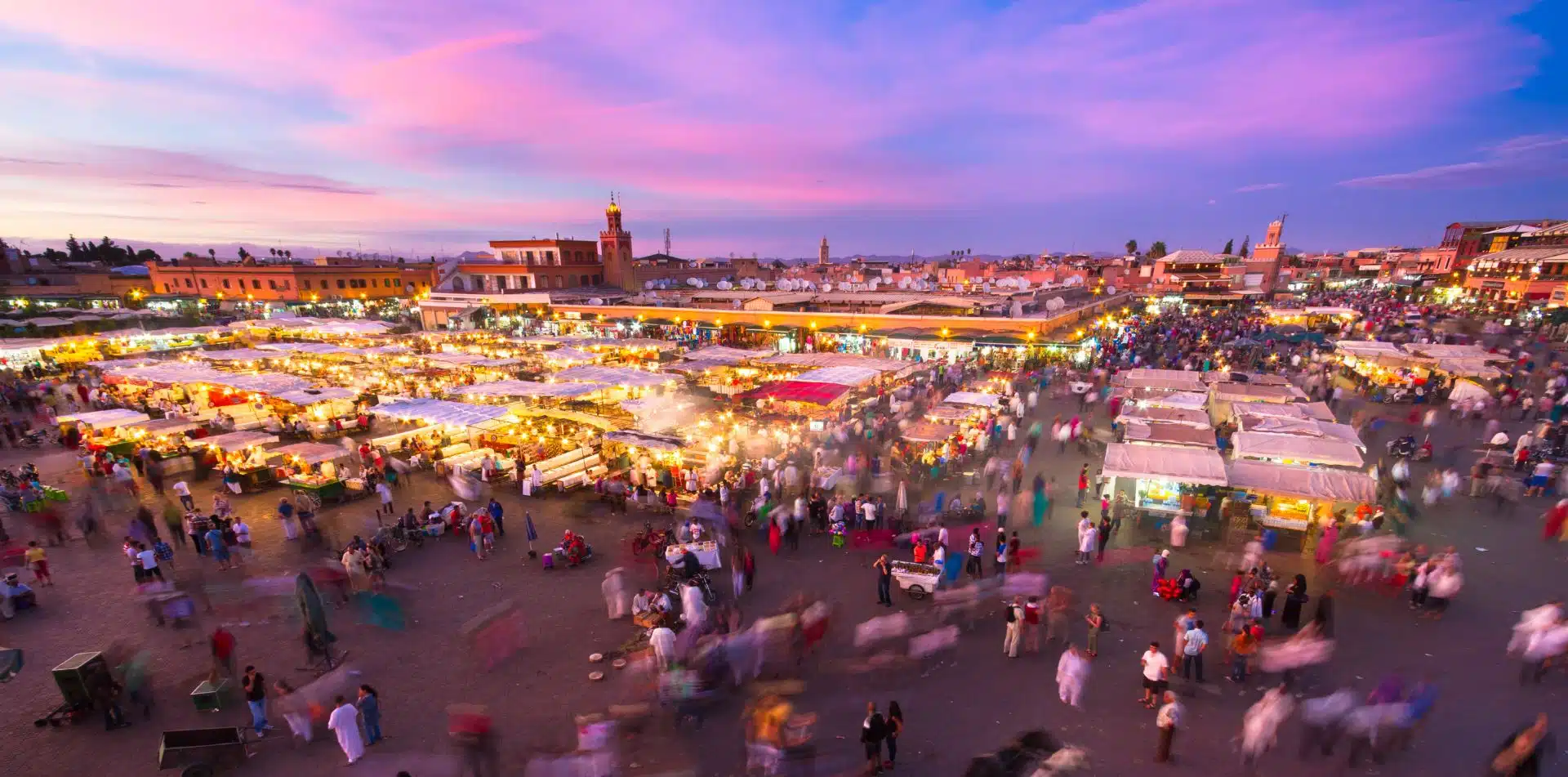 Experience the bustling medina of Marrakech