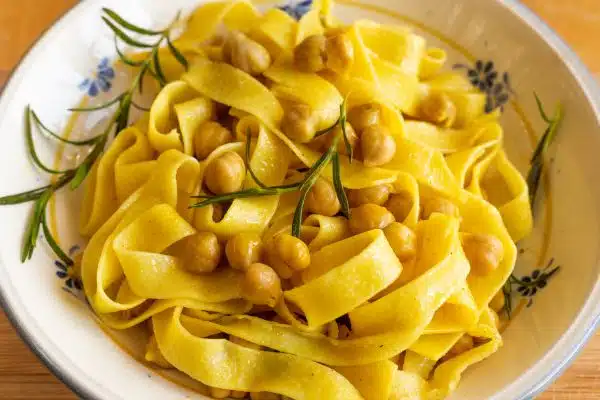 Ciceri e Tria is a pasta and chickpea dish popular in Puglia, Italy