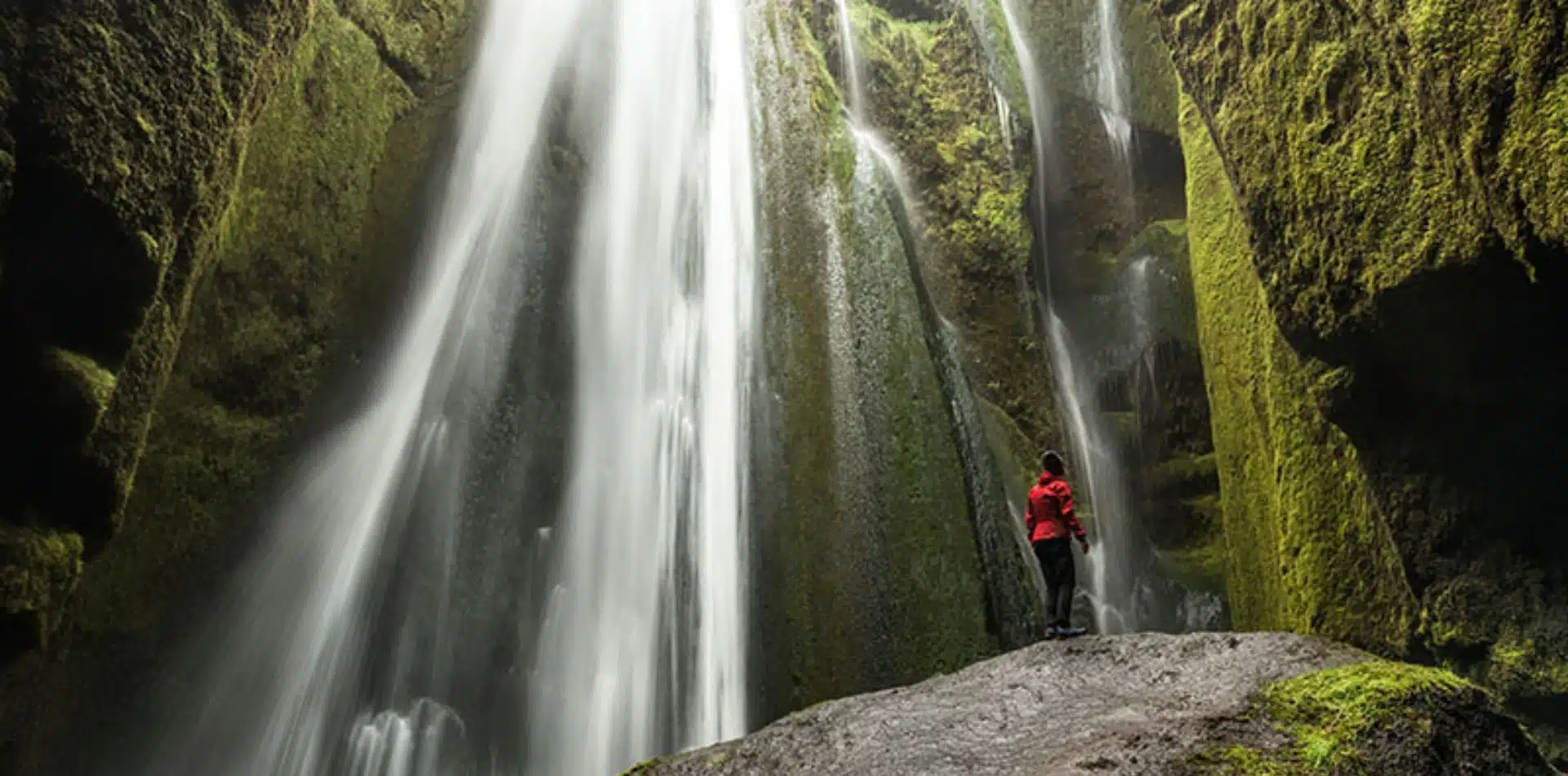 Admire the picturesque waterfalls in Iceland