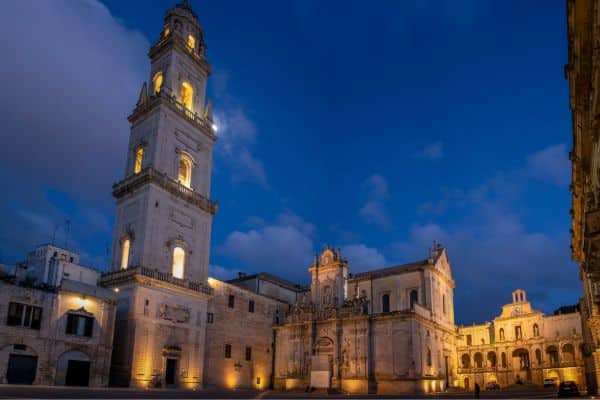 Lecce Italy's historic center at night