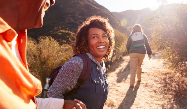 Group walking in the national parks