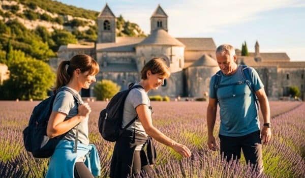 Exploring a lavendar field in Provence France