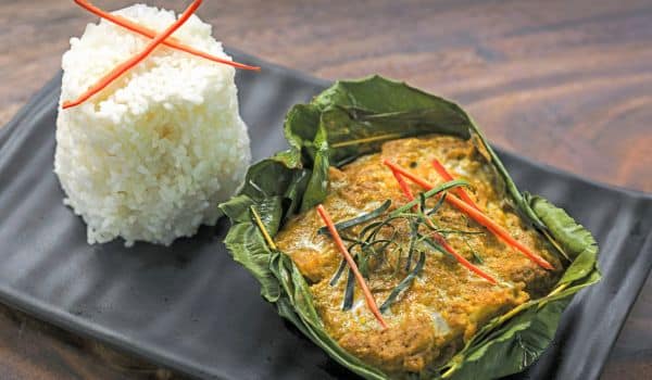 Traditional Cambodian dish of Amok (Coconut Curry)