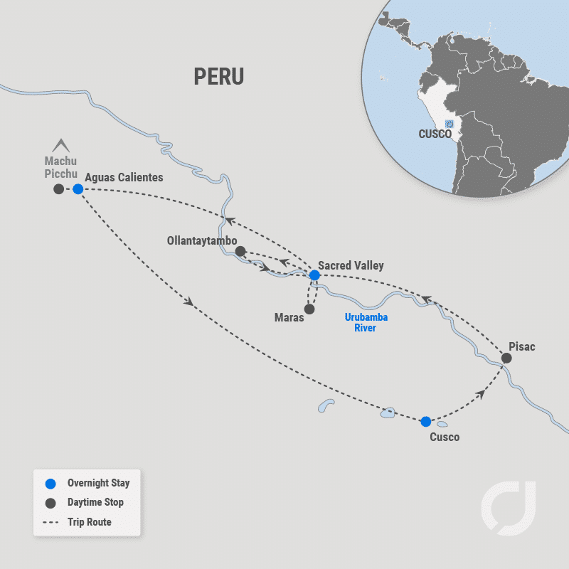 Peru Tour Map of Classic Journeys