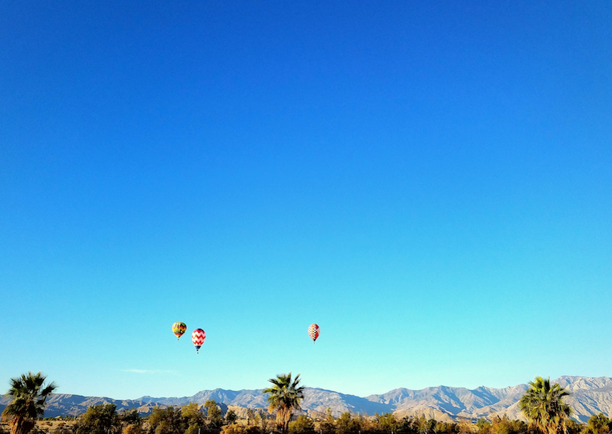 Hot air balloon over Coachella Valley