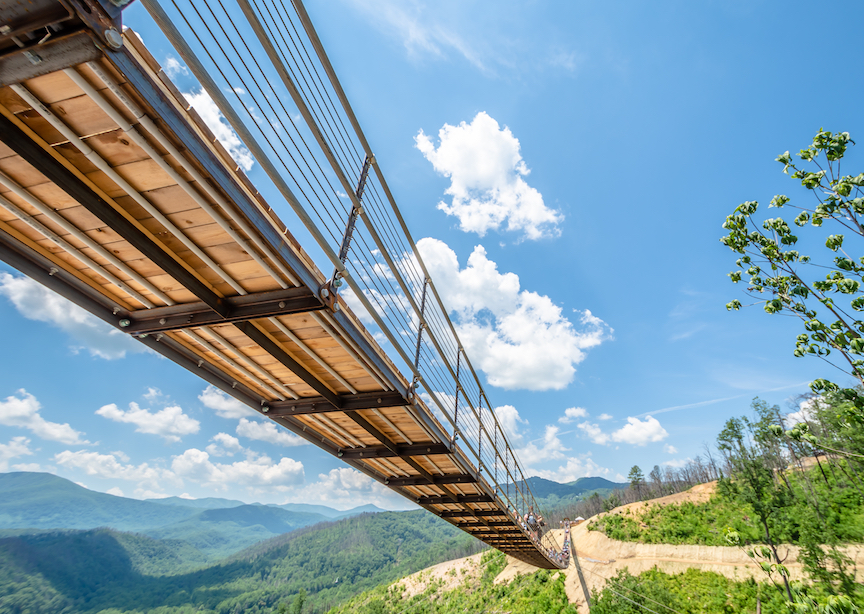 North America USA Smokey Mountains Skybridge Gatlinburg