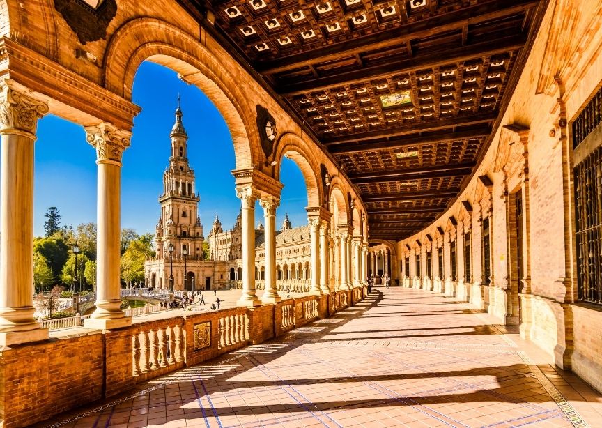 Spain Seville Plaza De Espana Archway