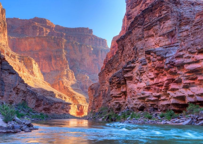 Grand Canyon National Park Red Rock Cliffs and River