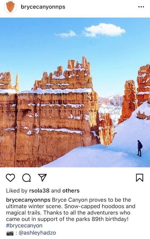 Bryce Canyon National Park Visit Utah Instagram Post