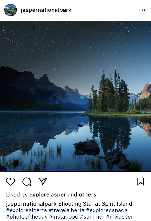 Jasper National Park Instagram Post Starlight
