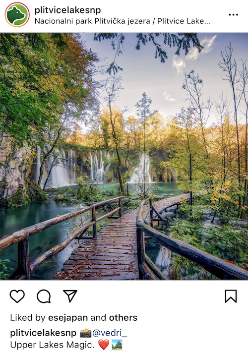 Croatia Plitvice National Park Instagram Post