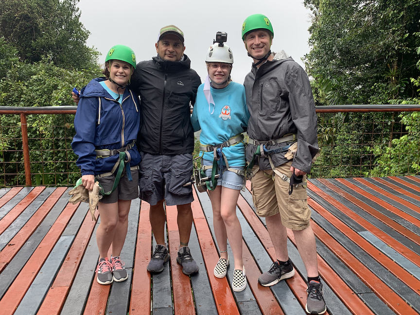 Classic Journeys guests on luxury Costa Rica tour ziplining