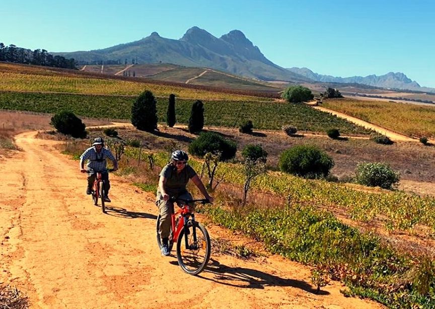 Classic Journeys South Africa Luxury Tour Guests Bike Ride