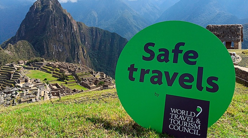 Machu Pichu Peru Safe Travels Stamp Sign from Peru.info