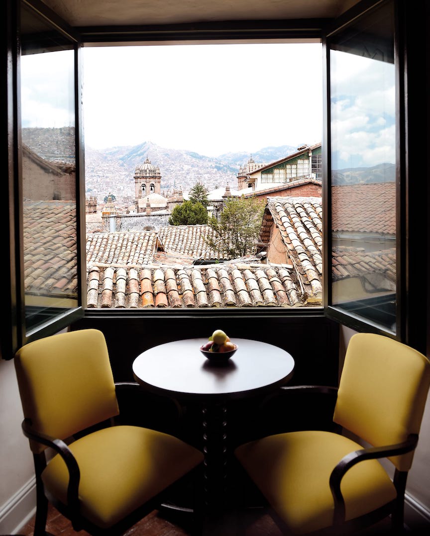 Peru Cusco Hotel Monasetrio Belmond Chairs at Window