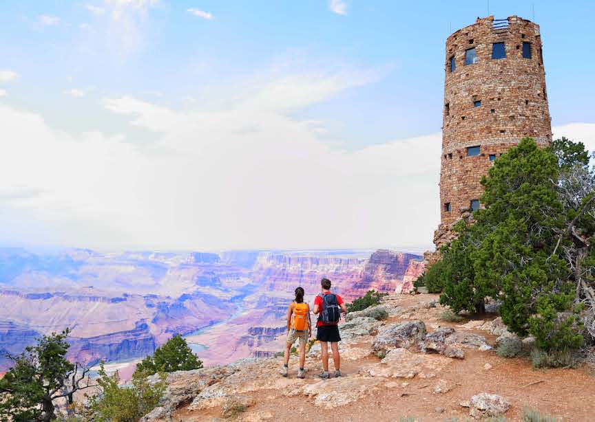 Grand Canyon Couple Enjoying View 