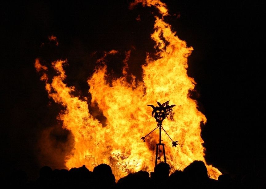 Guatemala Bonfire burning the devil or diablo Christmas tradition in Guatemala