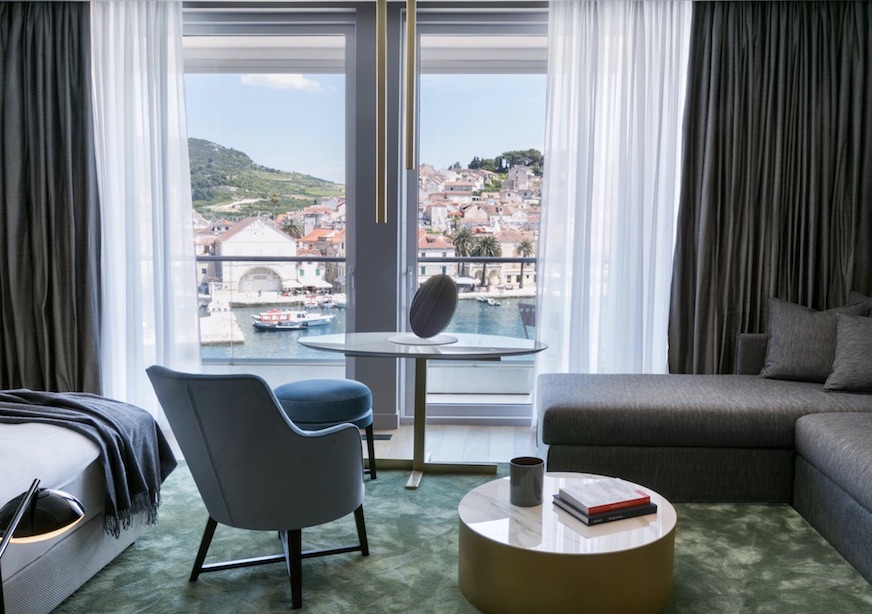 Croatia Hvar luxury hotel bedroom view