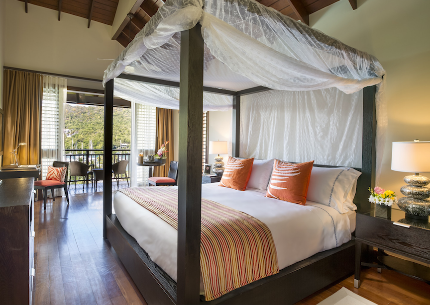 Caribbean St Lucia island luxury hotel bedroom 
