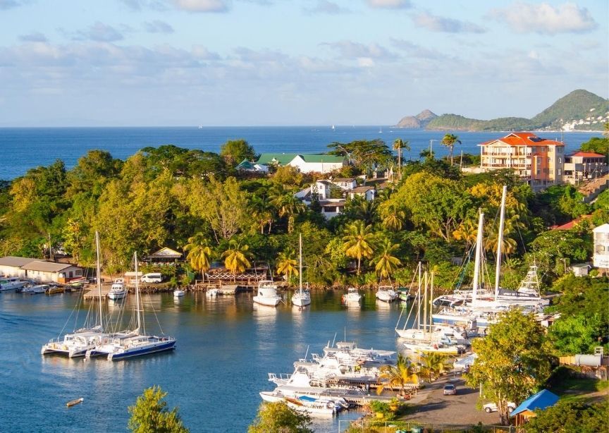 Caribbean St Lucia Island coast