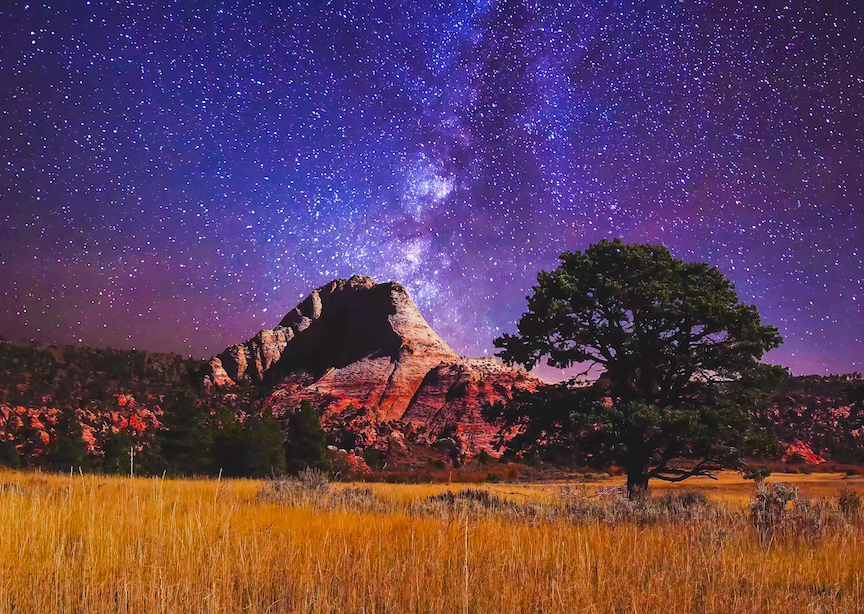 Utah Zion National Park Red Rocks Stars