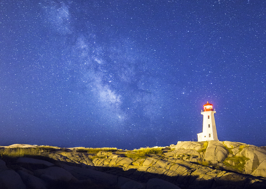 Canada Nova Scotia Lighthouse Stars Milky Way