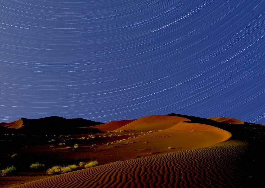 Morocco Sahara Desert Starry Skies Star Trail